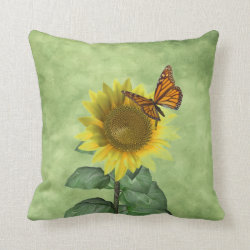 Sunflower and Butterfly Throw Pillows