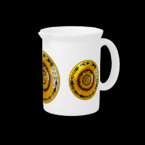 Sunflower and Daisies Under Glass pitchers