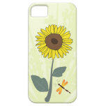 Sunflower and dragonfly with floral impressions iPhone 5 covers