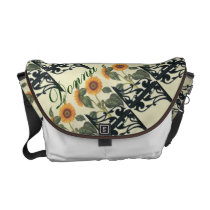 Sunflower and iron messenger bags