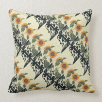 Sunflower and iron throw pillows