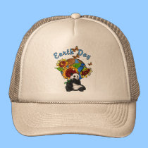 Sunflower and Panda Earth hats