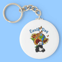 Sunflower and Panda Earth keychains