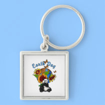 Sunflower and Panda Earth keychains