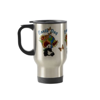 Sunflower and Panda Earth mug