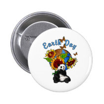 Sunflower and Panda Earth buttons