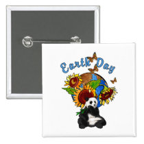 Sunflower and Panda Earth buttons