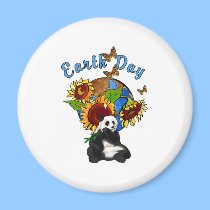 Sunflower and Panda Earth magnets