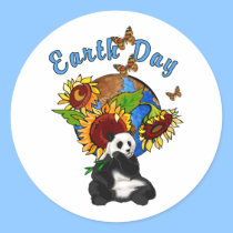 Sunflower and Panda Earth stickers