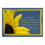 Sunflower and Sky Wedding Charity Favor Card Business Card