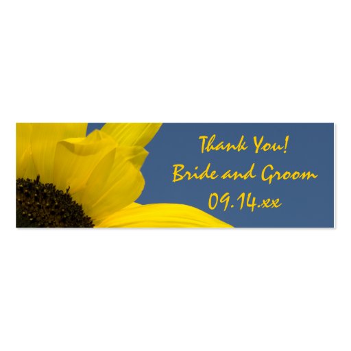 Sunflower and Sky Wedding Favor Tags Business Cards (front side)