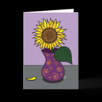 'Sunflower and Swirls' Greeting cards