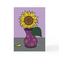 'Sunflower and Swirls' Greeting cards
