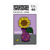 'Sunflower and Swirls' Stamp