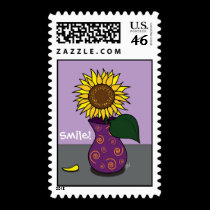 'Sunflower and Swirls' Stamp