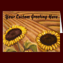 Sunflower Art Card Yellow Flower Greeting Card