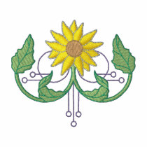 Sunflower Art Nouveau embroidered shirts