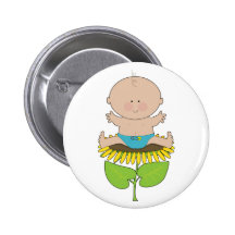 Sunflower Baby Boy Pinback Buttons