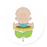 Sunflower Baby Boy Round Stickers