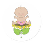 Sunflower Baby Girl Round Sticker