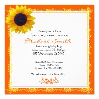 Sunflower Babyshower Invitation