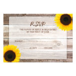 Sunflower Barn Wood Wedding RSVP Response Card Personalized Invitations