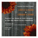 Sunflower & Barnwood Fall Wedding Invitation