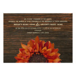 Sunflower & Barnwood Rustic Wedding Invitation