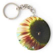 Sunflower Bee Keychain