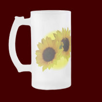 Sunflower Beer Mug Cheerful Yellow Sunflower Mugs