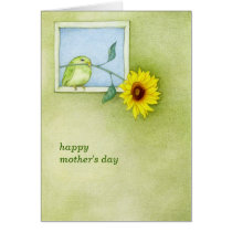 Sunflower Bird Mother's Day Card cards