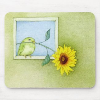 Sunflower Bird Mousepad mousepad
