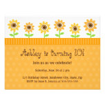 Sunflower birthday party invitation for girls