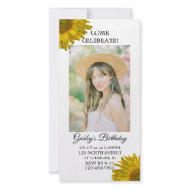 Sunflower Birthday Party Invitation Photo Card