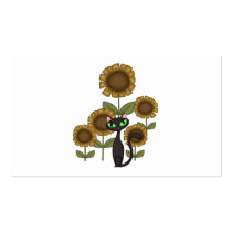 Sunflower Black Cat Business Card