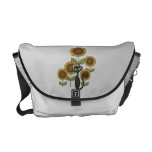 Sunflower Black Cat Messenger Bags