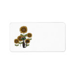 Sunflower Black Cat Personalized Address Label