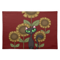Sunflower Black Cat Placemat