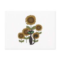Sunflower Black Cat Post Cards