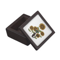 Sunflower Black Cat Premium Trinket Boxes