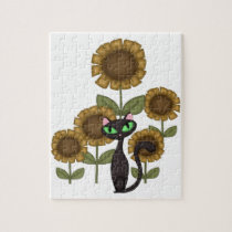 Sunflower Black Cat Puzzles