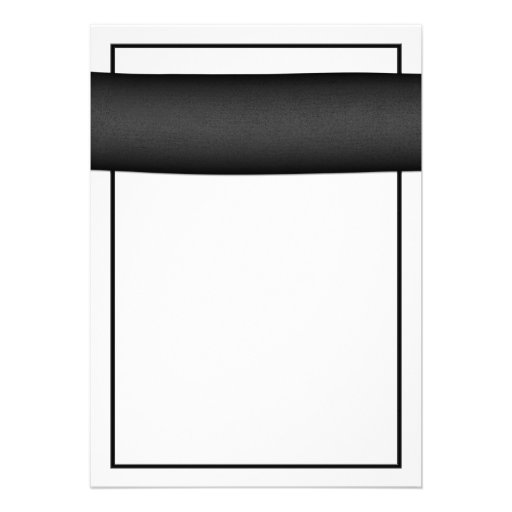 Sunflower Black Ribbon Wedding Invitation