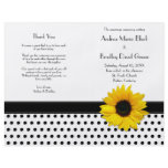 Sunflower Black White Polka Dot Wedding Program Flyer
