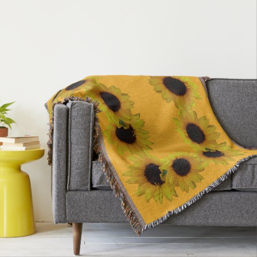 Sunflower Blanket Yellow Sunflower Throw Blanket 