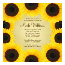Sunflower Border Bridal Shower Personalized Invitation