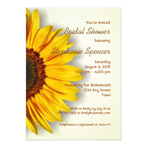 Sunflower Bridal Shower Invitation