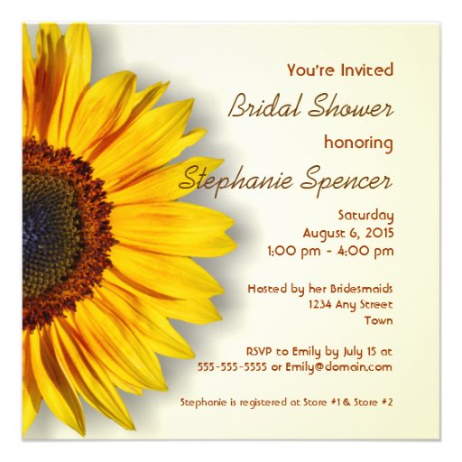 Sunflower Bridal Shower Invitation