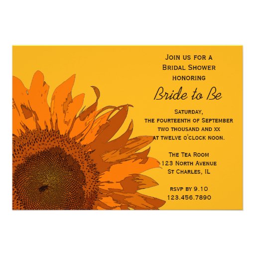 Sunflower Bridal Shower Invitation