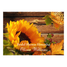 Sunflower Bridal Shower Invitations Country Fall