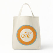 Sunflower, Bridesmaid monogram tote bags, H bag